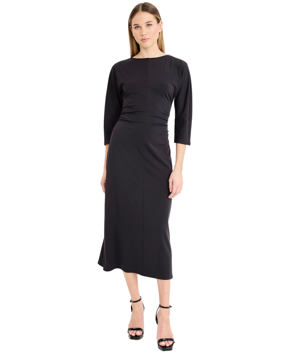 Maggy London Women's 3/4-Sleeve Midi Dress - Black