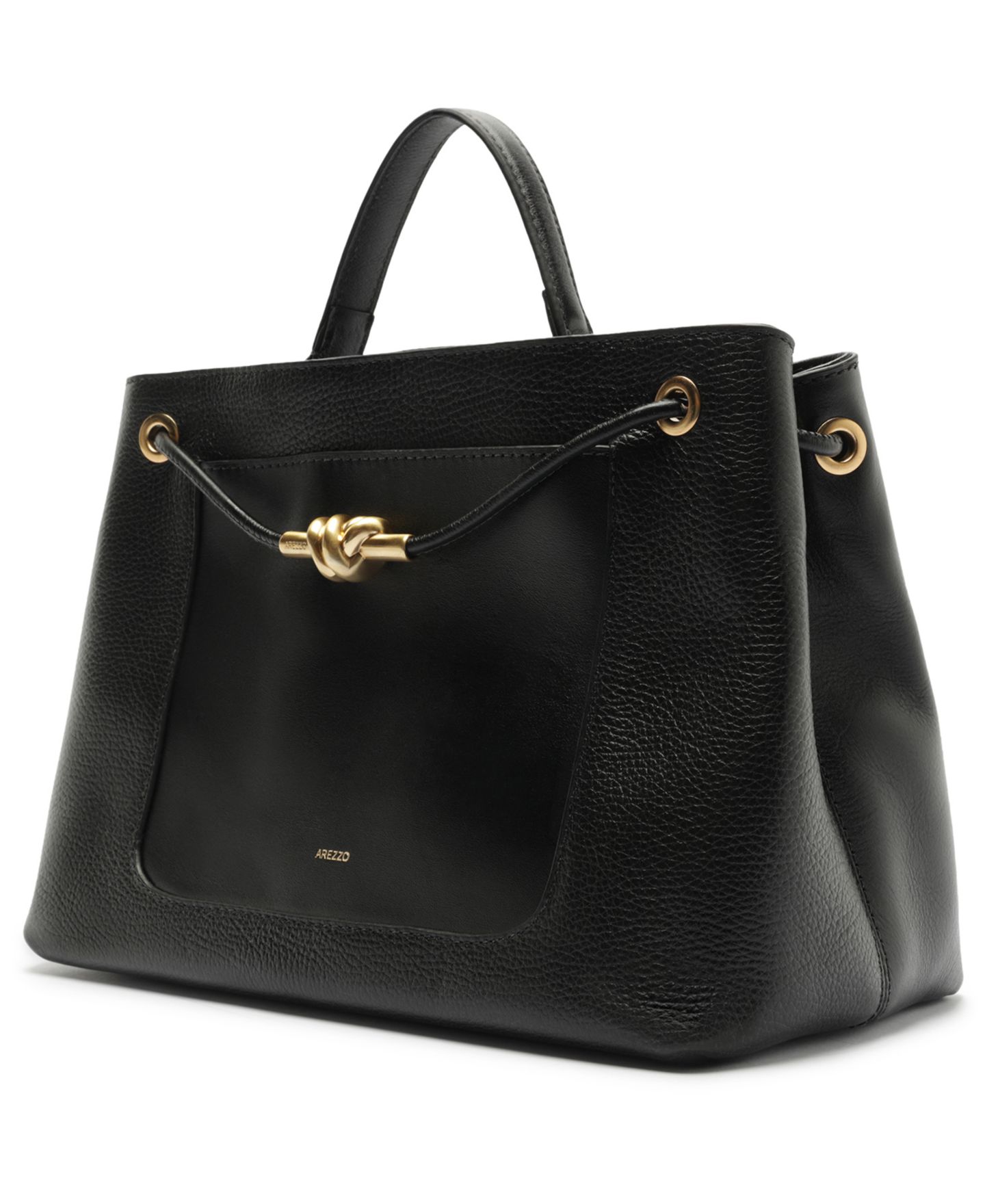 Женская сумка Arezzo Delphine Large Leather Shopper, цвет: Чёрный — фото 6