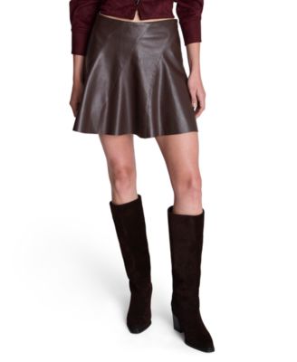 Women's Mini A-Line Faux Leather Skirt