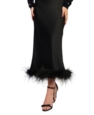 Women's Vera Midi Satin A-Line High-Waisted Skirt