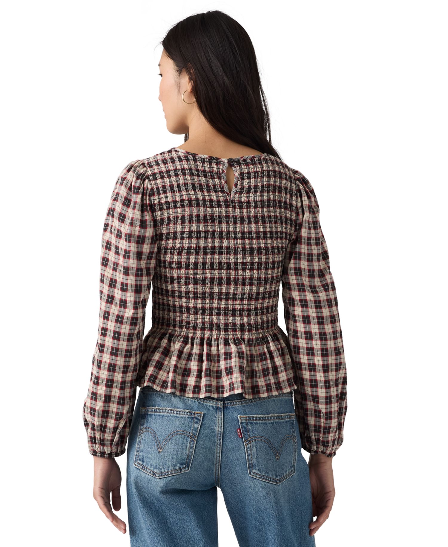 Plus Size Ashton Long-Sleeve Floral-Print Peplum Blouse