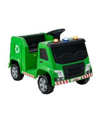 12V Garbage Truck Remote Control Ride-On with Warning Lights, Up to 77 lbs, Ages 3-8
