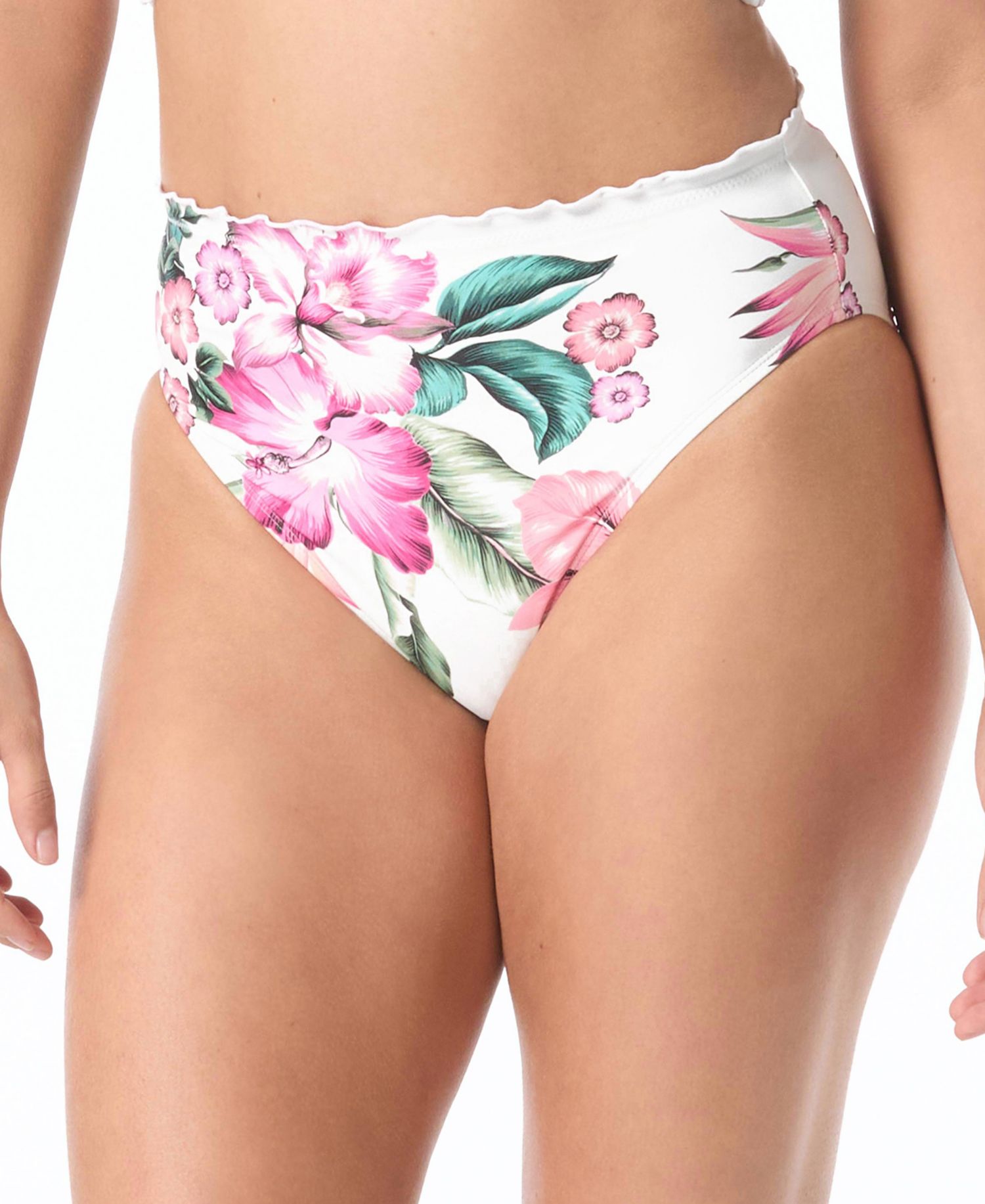 Women's Crescent High-Waisted Ruched Bikini Bottom