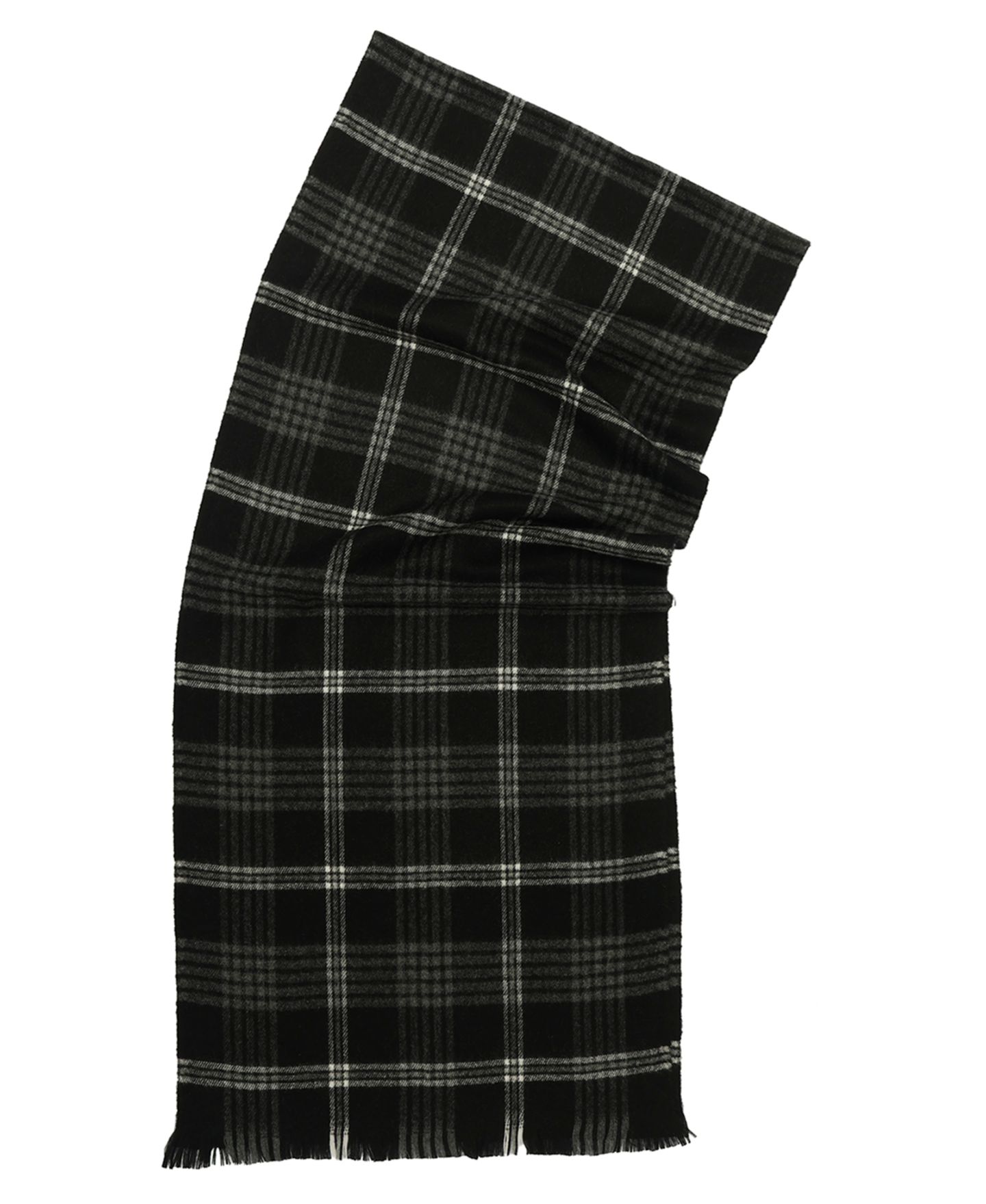 Мужской шарф Tommy Hilfiger Check Plaid Yarn Dye Fringe, цвет: Чёрный — фото 3