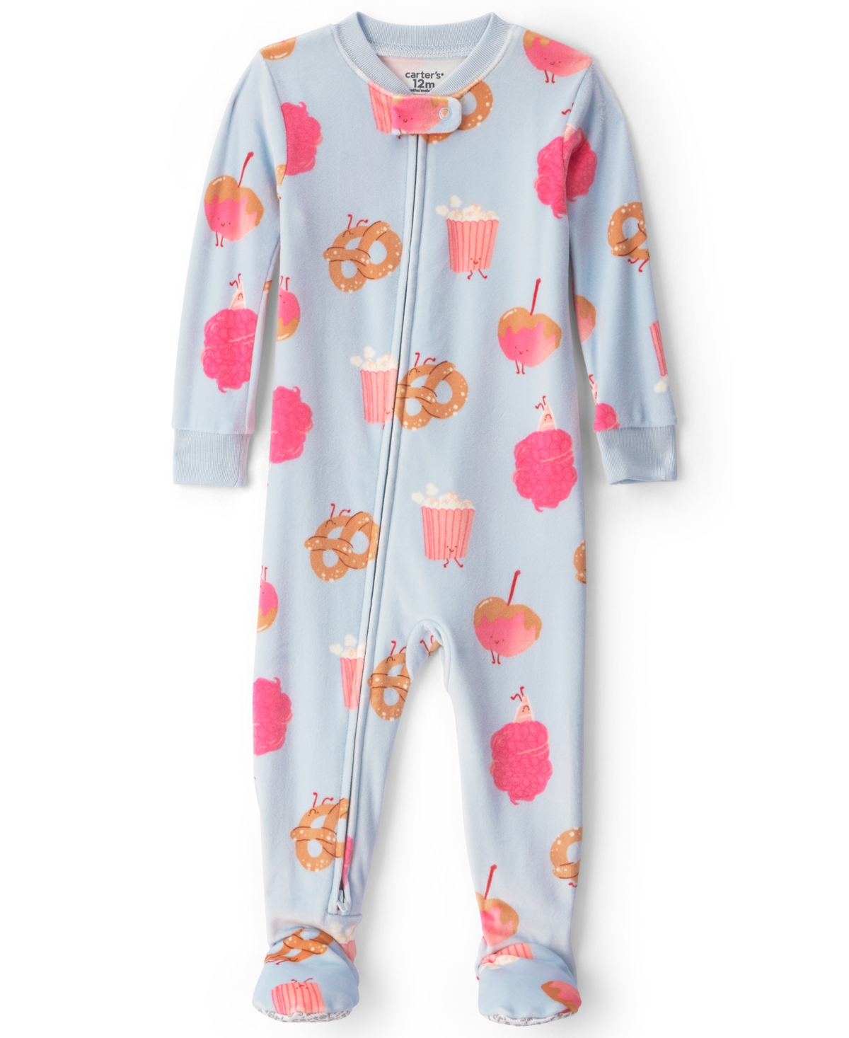 Carter's Baby Girls' Festival Treats Long-Sleeve 2-Way-Zip Footed DreamPlush Pajama