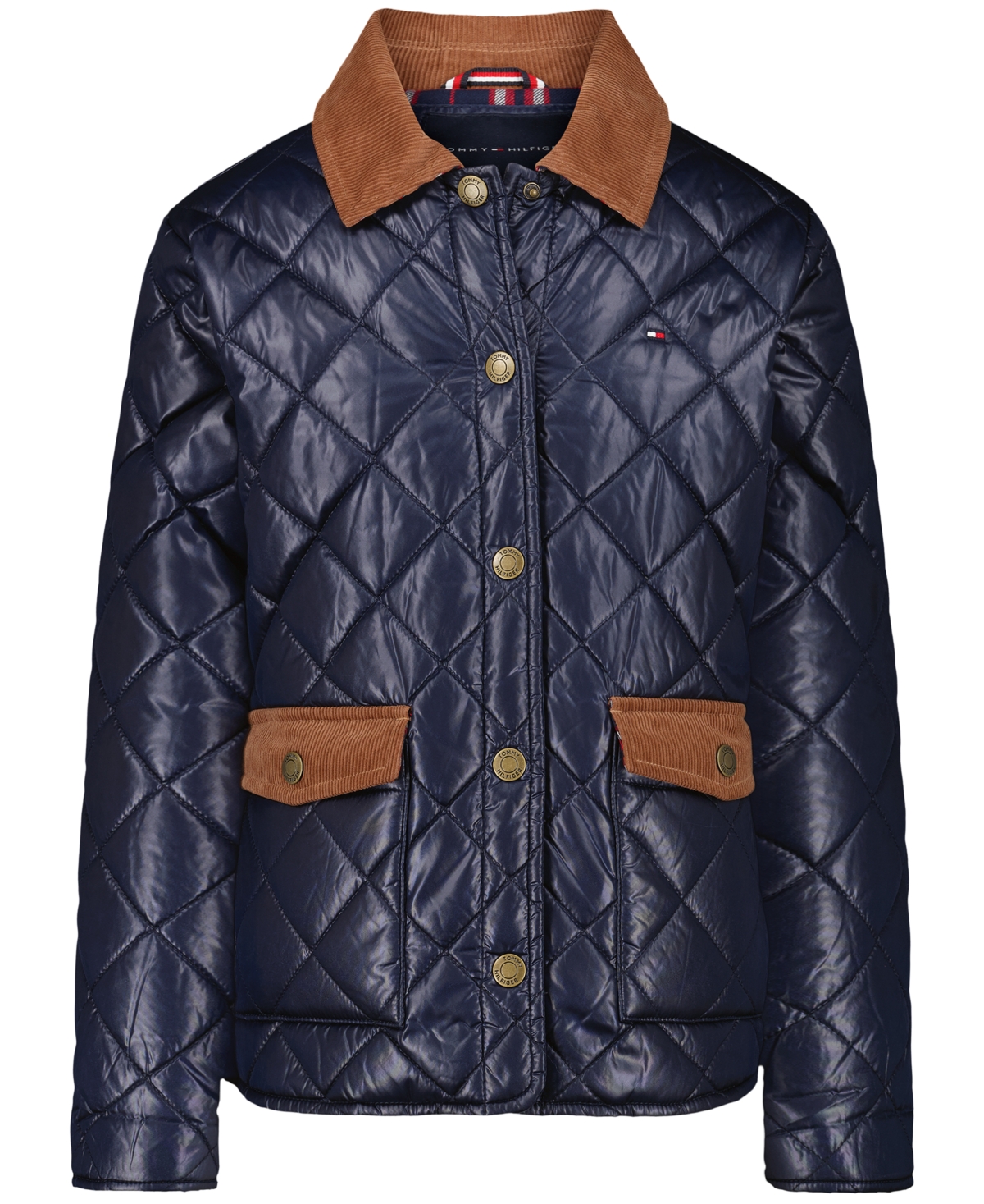 Tommy Hilfiger Girls' 4-16 Diamond Barn Jacket With Corduroy Point Collar