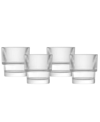 Noho Stackable Rocks Double Old Fashioned Glasses, Set of 4