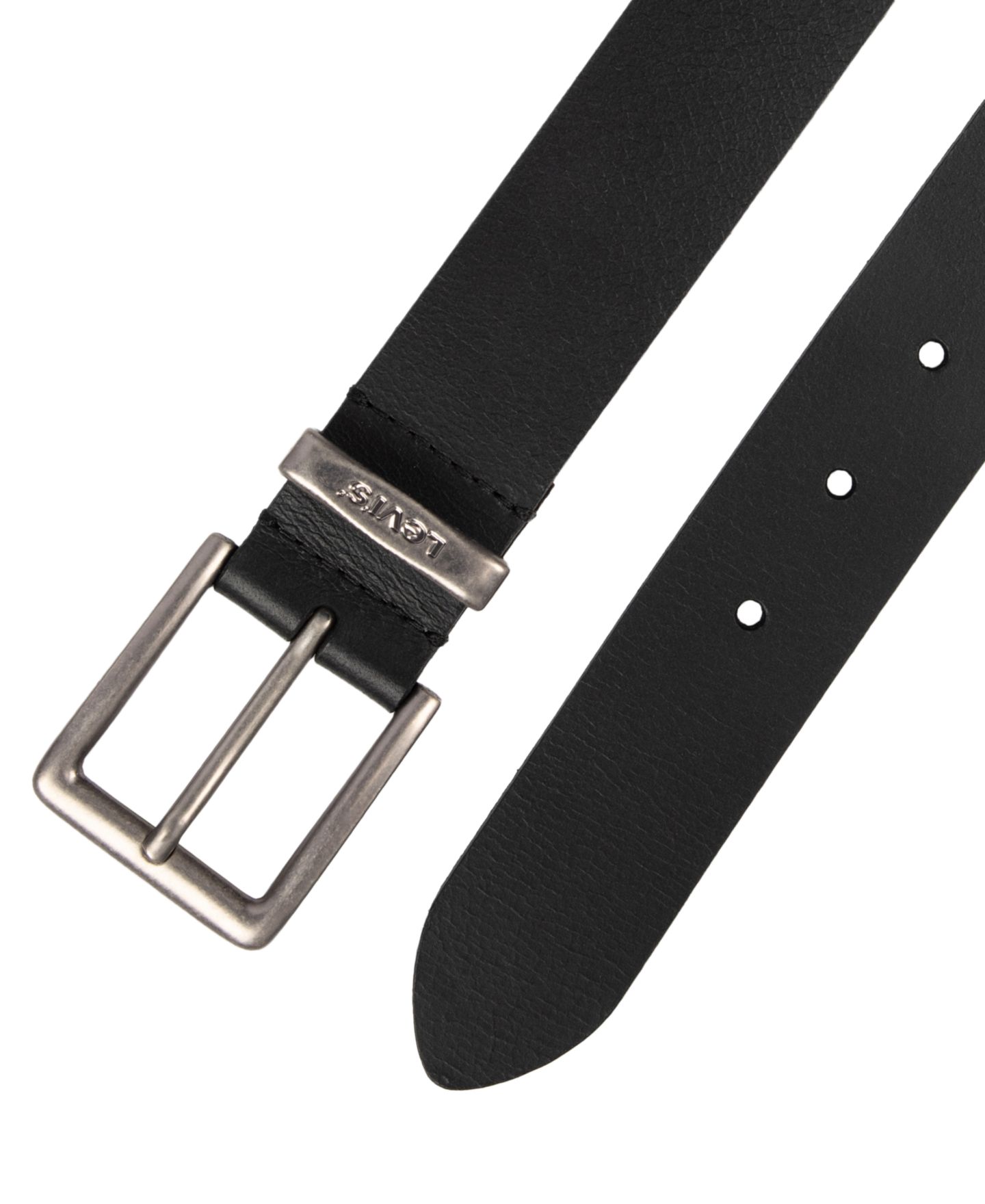 Мужской ремень Levi's 35MM Casual Leather Belt, цвет: Чёрный — фото 3