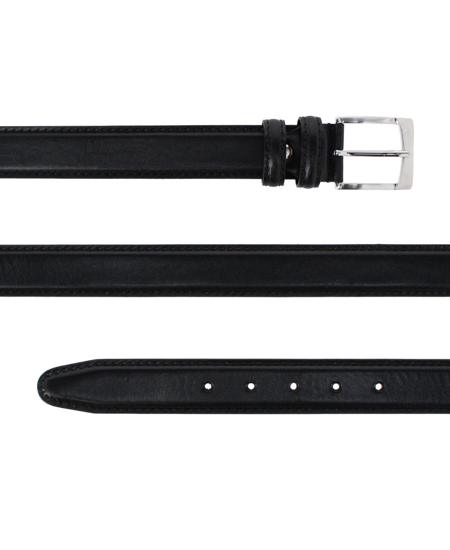 Мужской ремень TRAFALGAR Vincenzo Italian Leather Contrast-Stitch 35mm Belt, цвет: Чёрный — фото 2