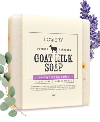 Handmade Goat Milk Soap Bars Made in USA with Organic Shea Butter - Eucalyptus Lavender Scent