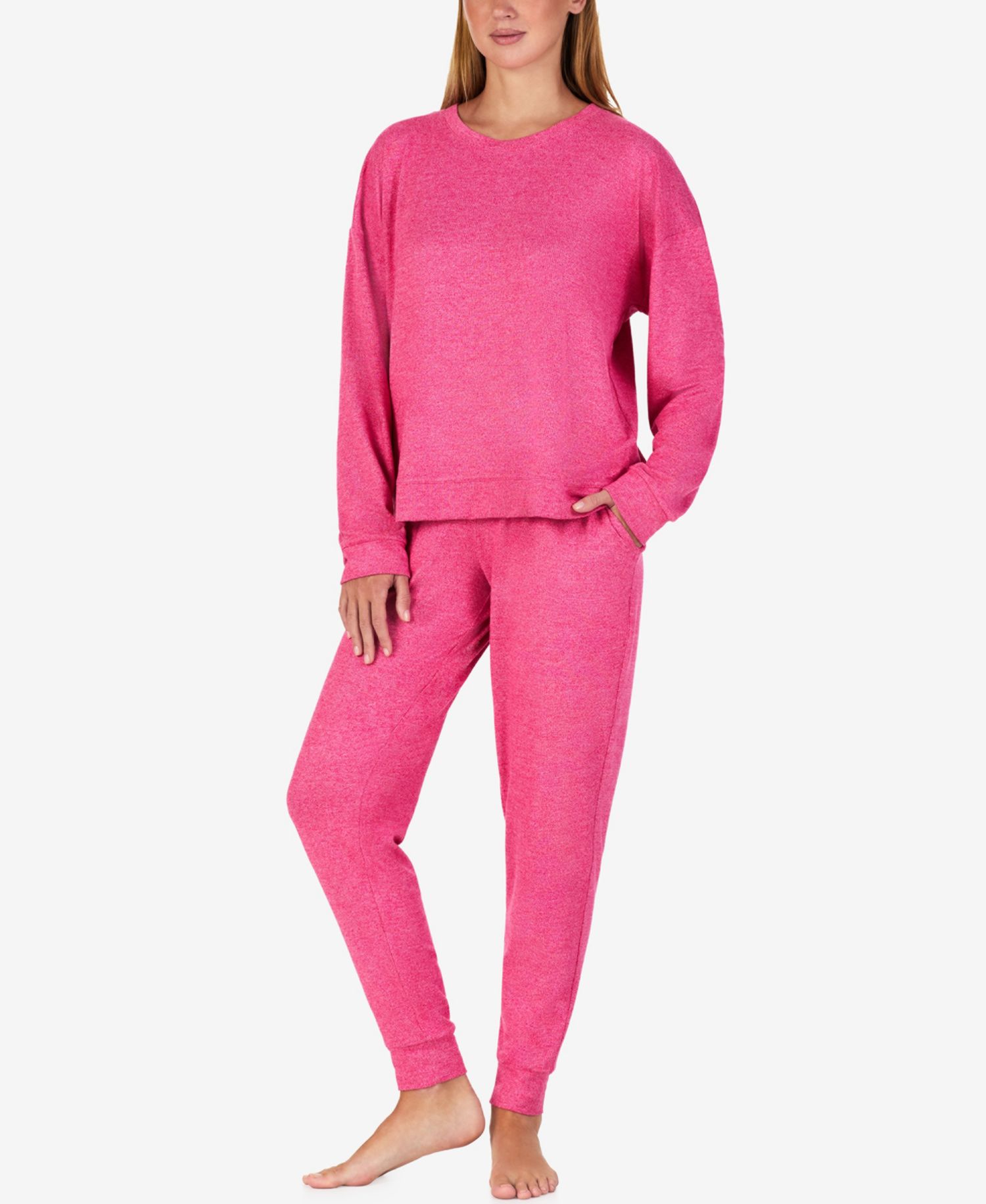 Women's Crewneck Long-Sleeve Sweater-Knit Top and Pants, 2-Piece Set