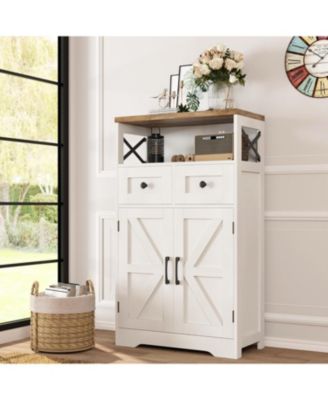 Farmhouse Storage Cabinet with Drawers and Doors