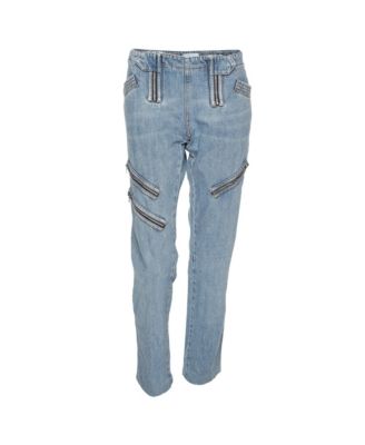 Women's Faded Mid-Rise Straight-Leg Jeans