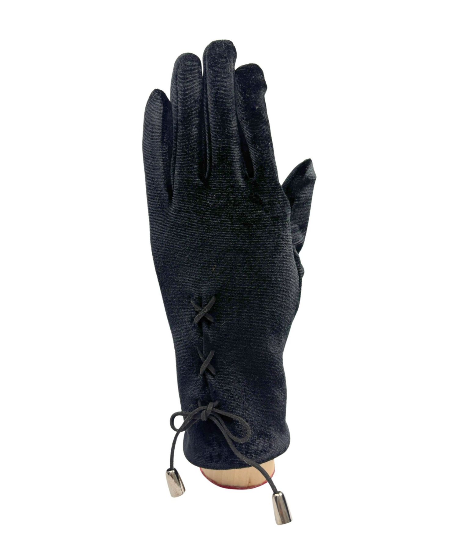 Velvet Lace-Up Gloves
