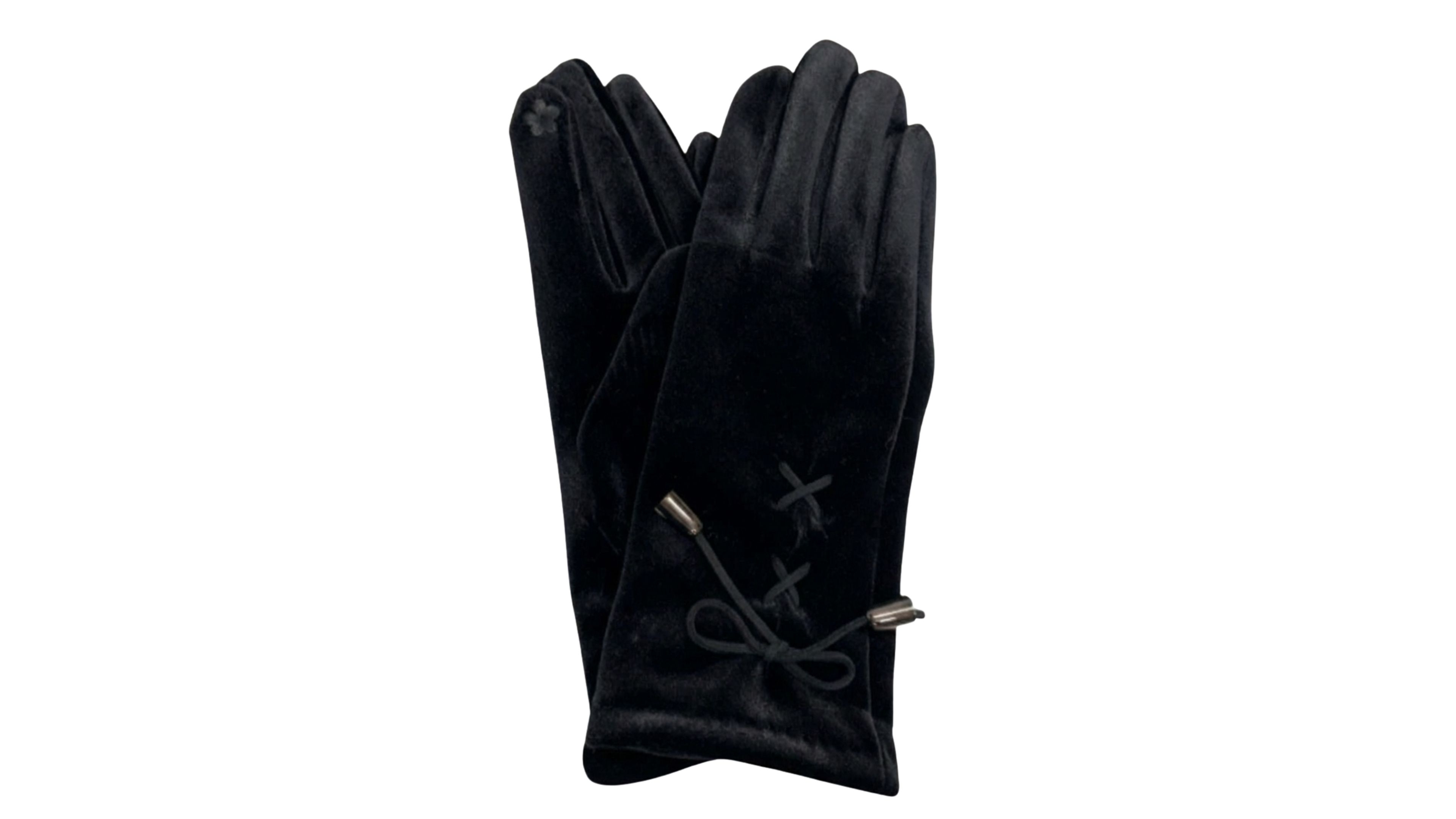Marcus Adler Velvet Lace-Up Gloves