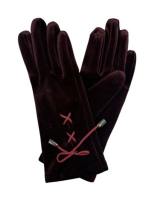 Velvet Lace-Up Gloves