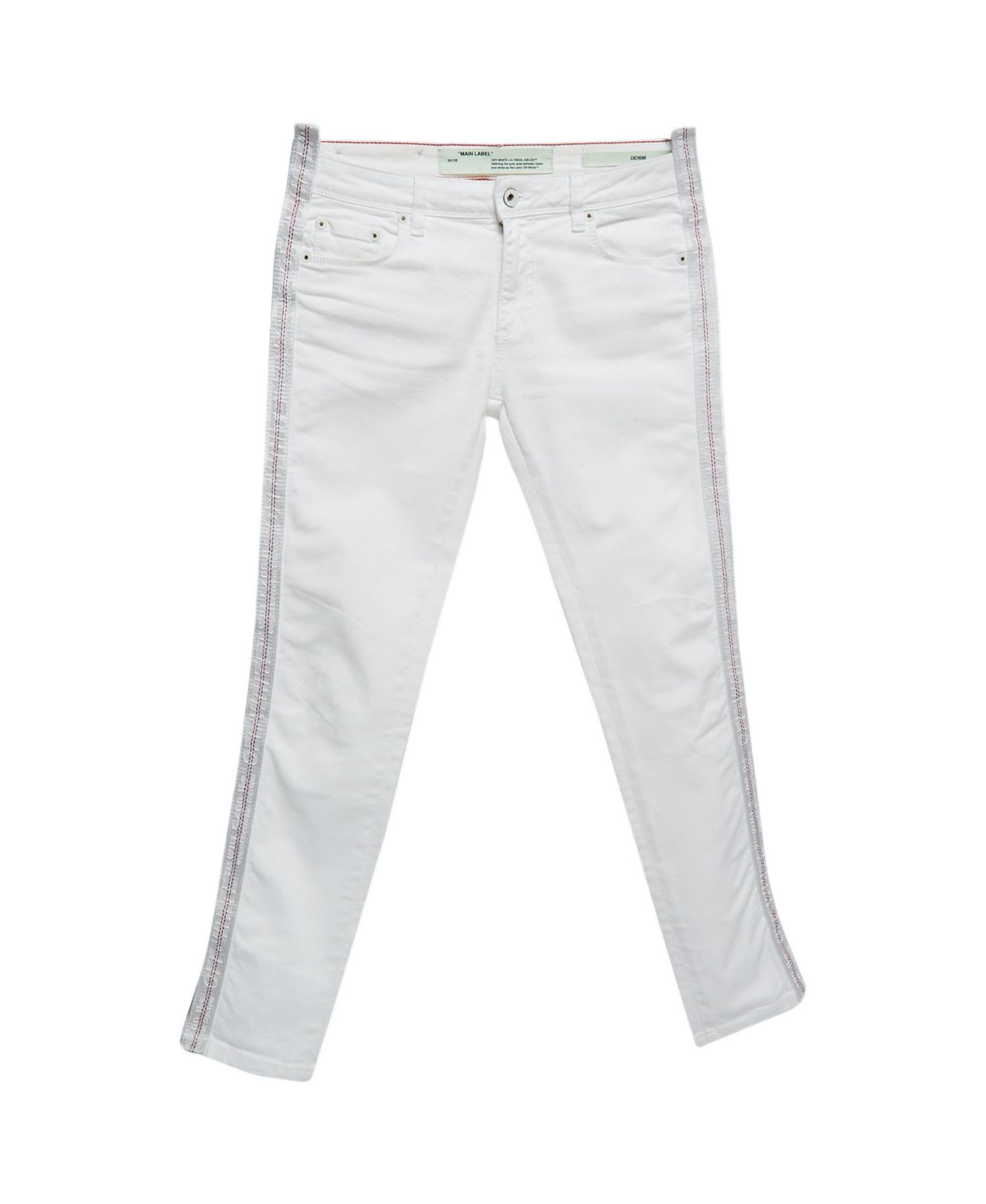 Women's Mid-Rise Skinny Logo Tape Detail Denim Jeans