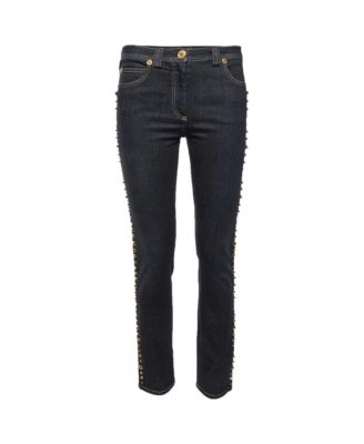 Women's Studded Mid-Rise Straight-Leg Jeans