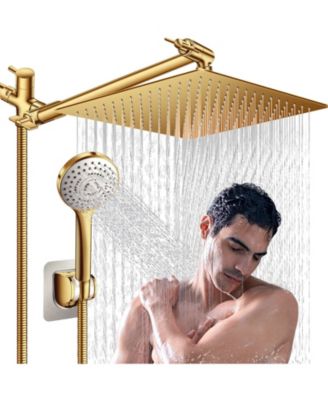 12" Rain Shower Head with Extension Arm Handheld Spray Showerhead Set