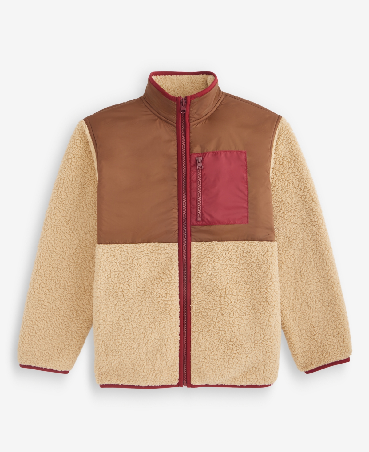 Epic Threads Kids' Boys' 4-20 Faux Sherpa Long-sleeve Jacket, Macy's Exclusive In Brown