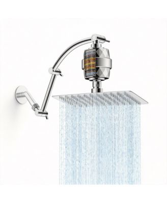 10'' Metal Rain Filtered Shower Head Extension Arm with Filter Square