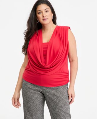 Plus Size Deep Cowl Neck Tank