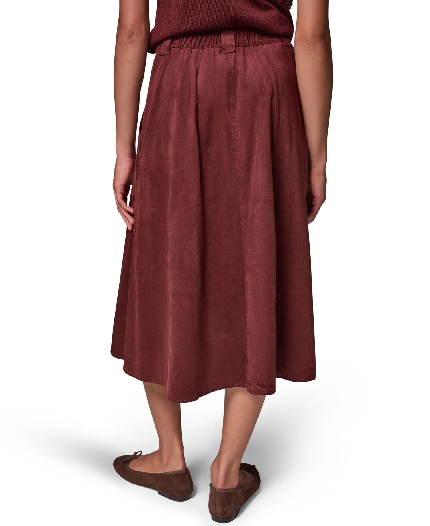 Women's Microsuede A-Line Midi Skirt