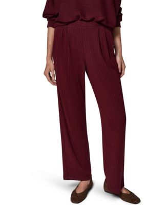 Women's Brushed-Rib High-Waist Wide-Leg Pants