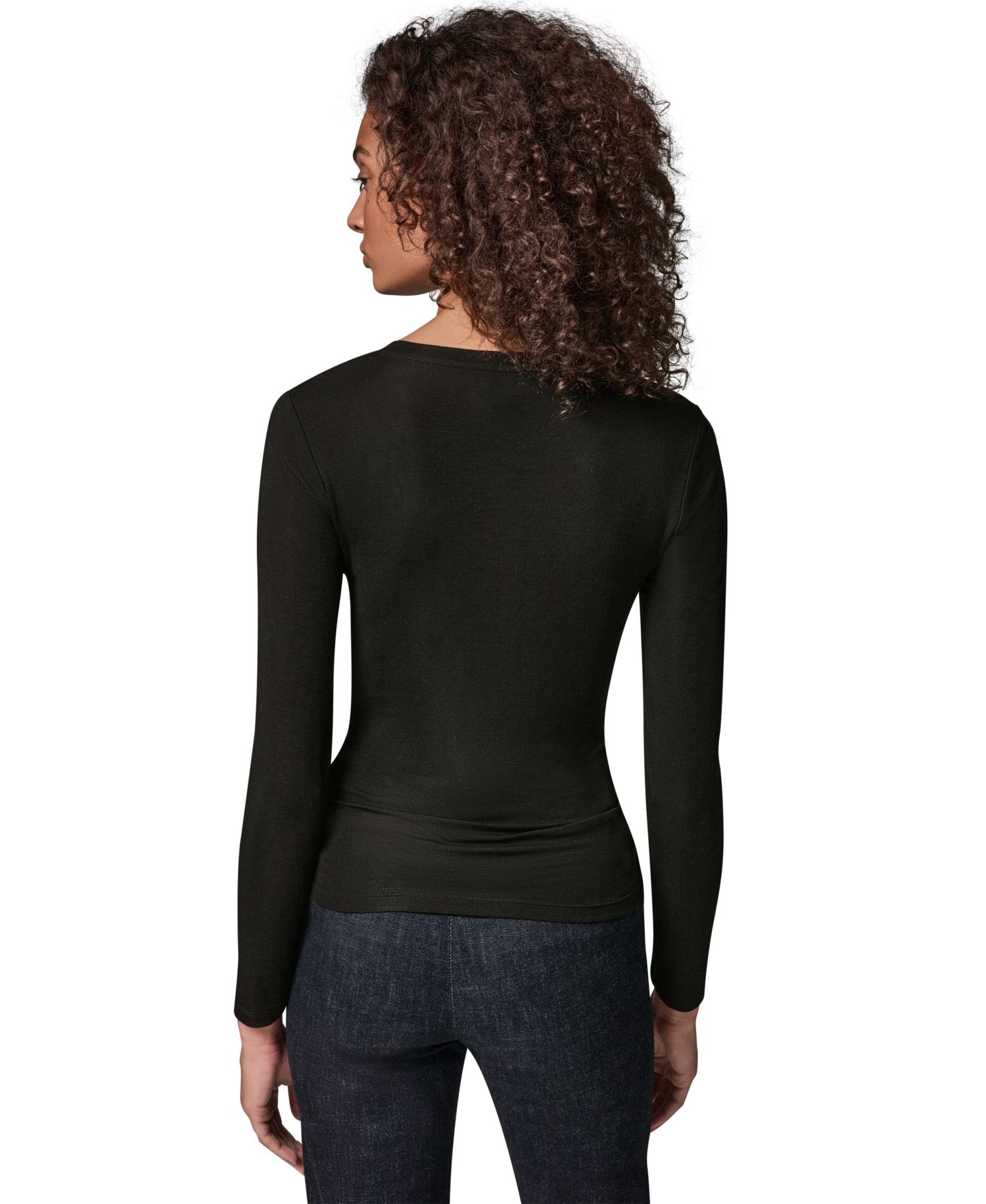 Women's Drape Front Long-Sleeve Top