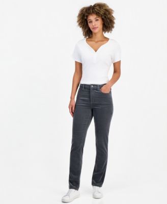 Women's High-Rise Straight Corduroy Jeans