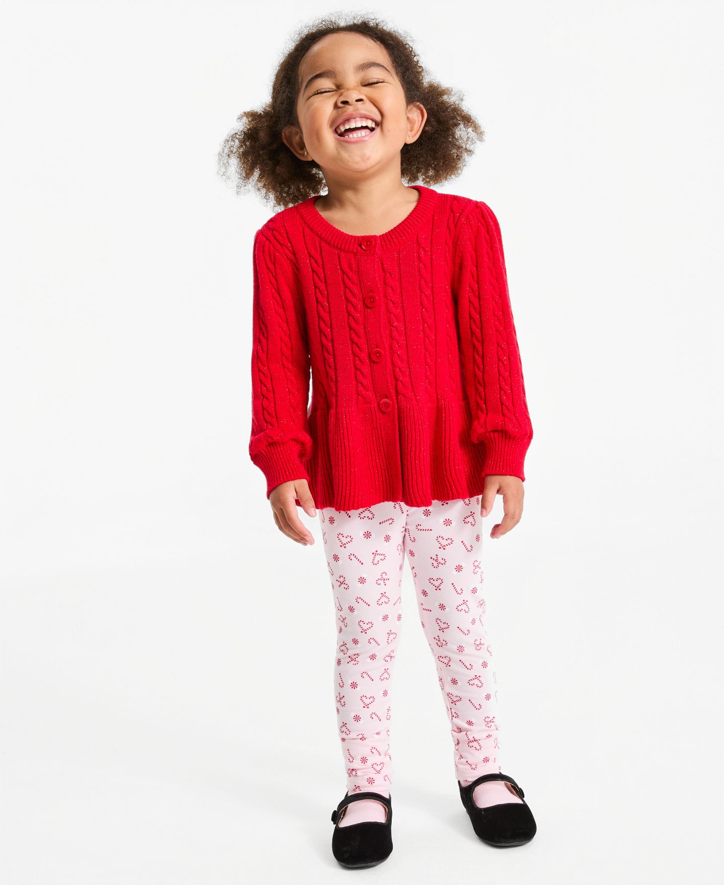 Кардиган Epic Threads Girls' Toddler 2T-5T Peplum Long-Sleeve Cardigan, цвет: Вишнёвый — фото 6