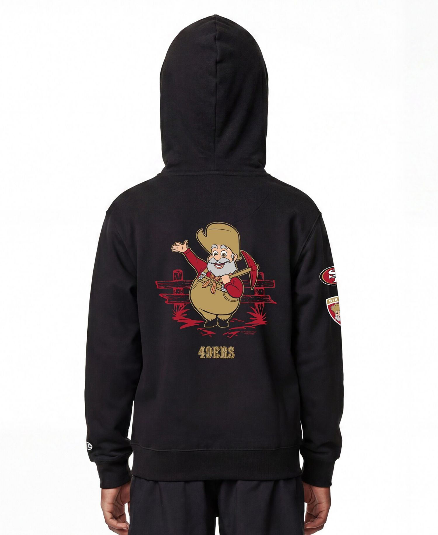 Big Boys and Girls Black San Francisco 49ers Disney X Champion Full-Zip Hoodie