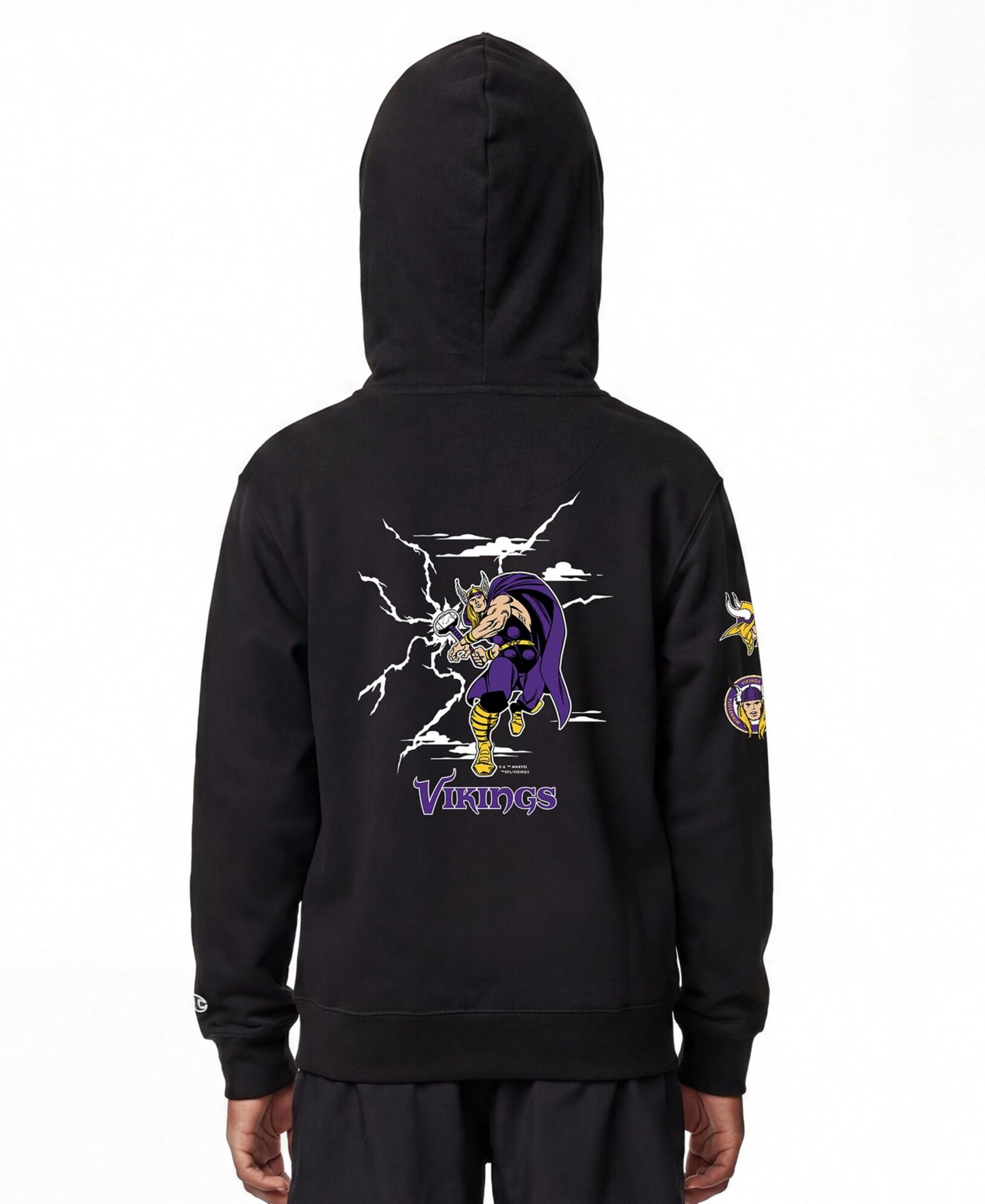 Детское худи Champion Black Minnesota Vikings Disney X Champion Full-Zip — фото 5