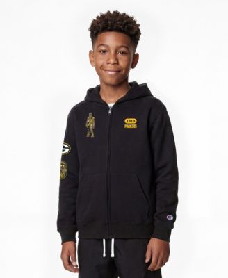 Big Boys and Girls Black Green Bay Packers Disney X Champion Full-Zip Hoodie