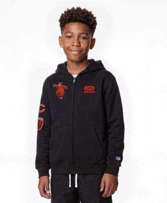 Big Boys and Girls Black Chicago Bears Disney X Champion Full-Zip Hoodie
