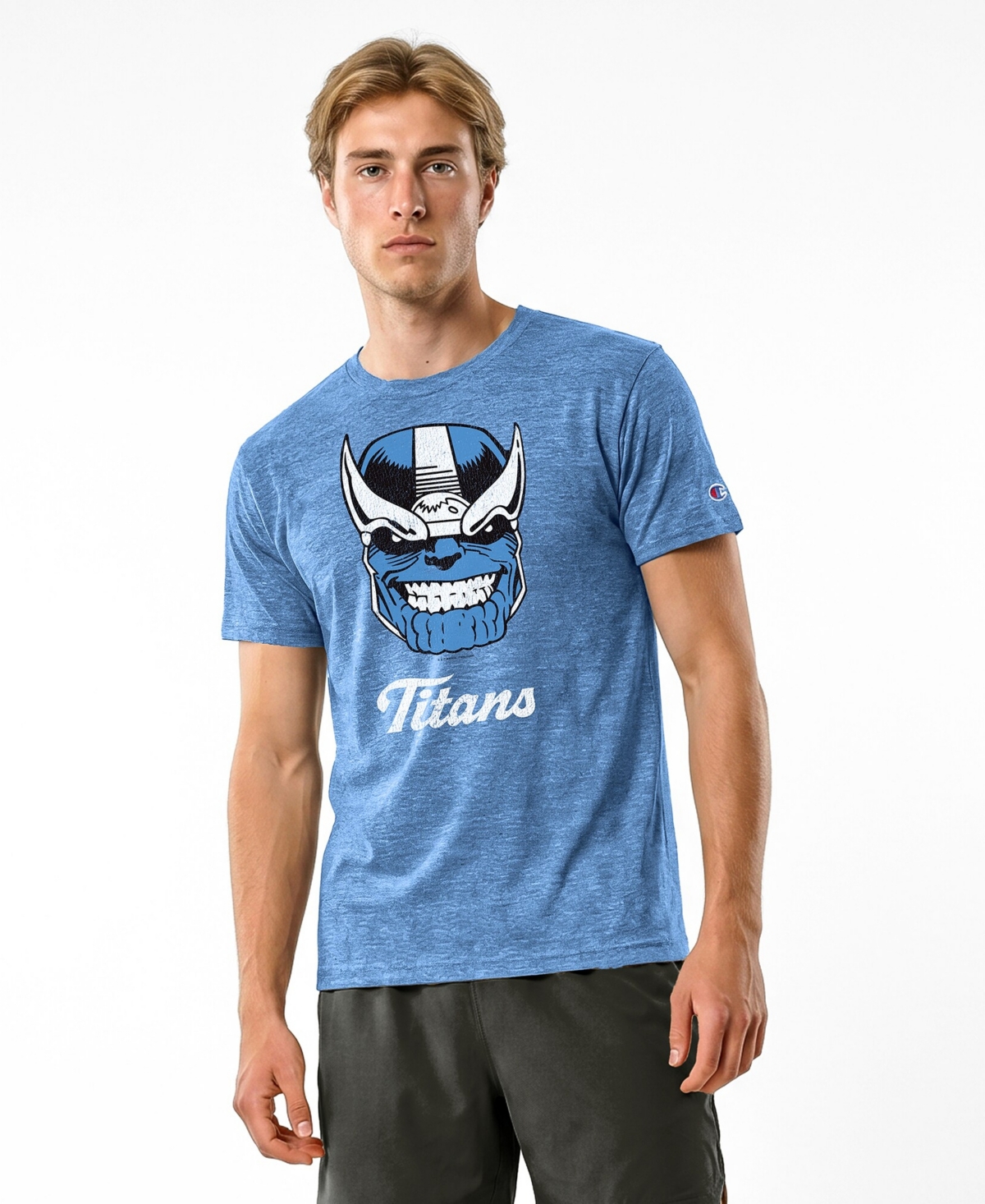 Champion Men's Light Blue Tennessee Titans Disney X Champion Tri-Blend T-Shirt - Light Blue