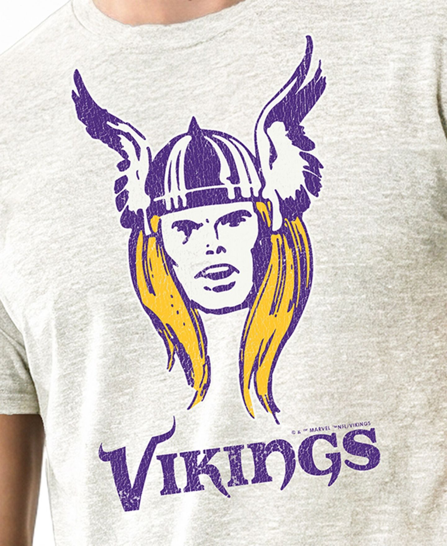 Мужская футболка Champion Cream Minnesota Vikings Disney X Champion Tri-Blend — фото 4