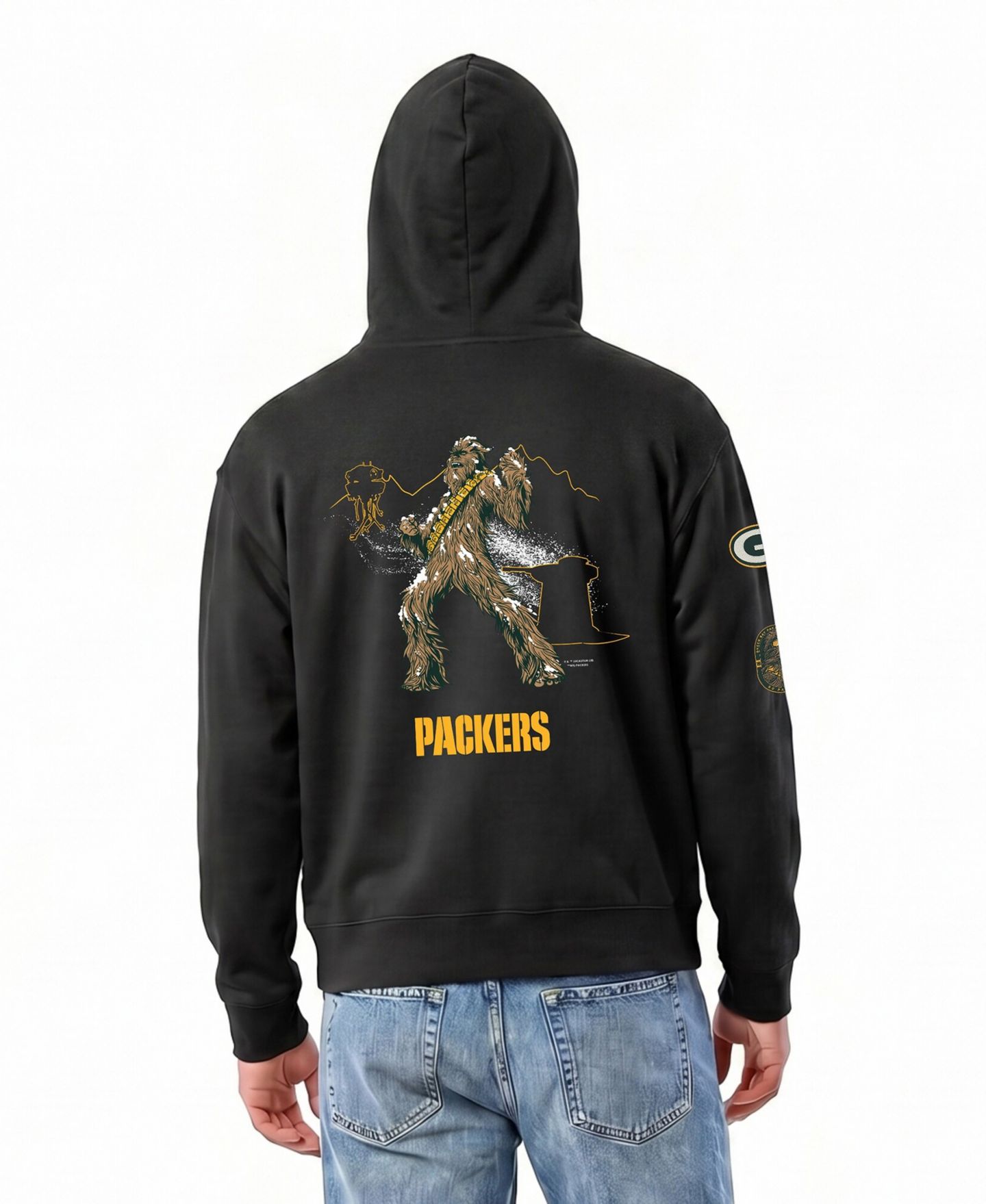 Мужское худи Champion Black Green Bay Packers Disney X Champion All Star Full-Zip — фото 5