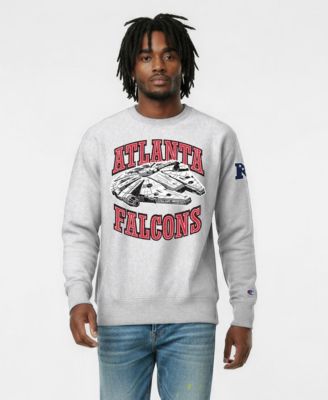 Men's Silver Atlanta Falcons Disney X Champion Reverse Weave Fleece Crewneck Sweatshirt