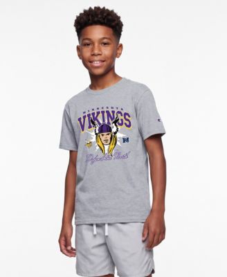 Big Boys and Girls Heather Gray Minnesota Vikings Disney X Champion T-Shirt
