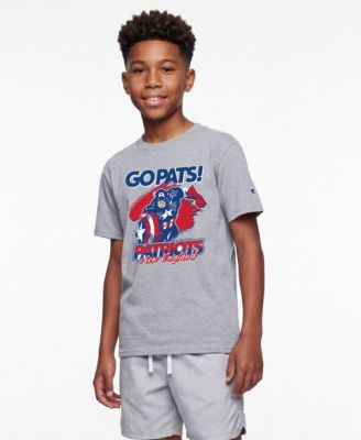 Big Boys and Girls Heather Gray New England Patriots Disney X Champion T-Shirt