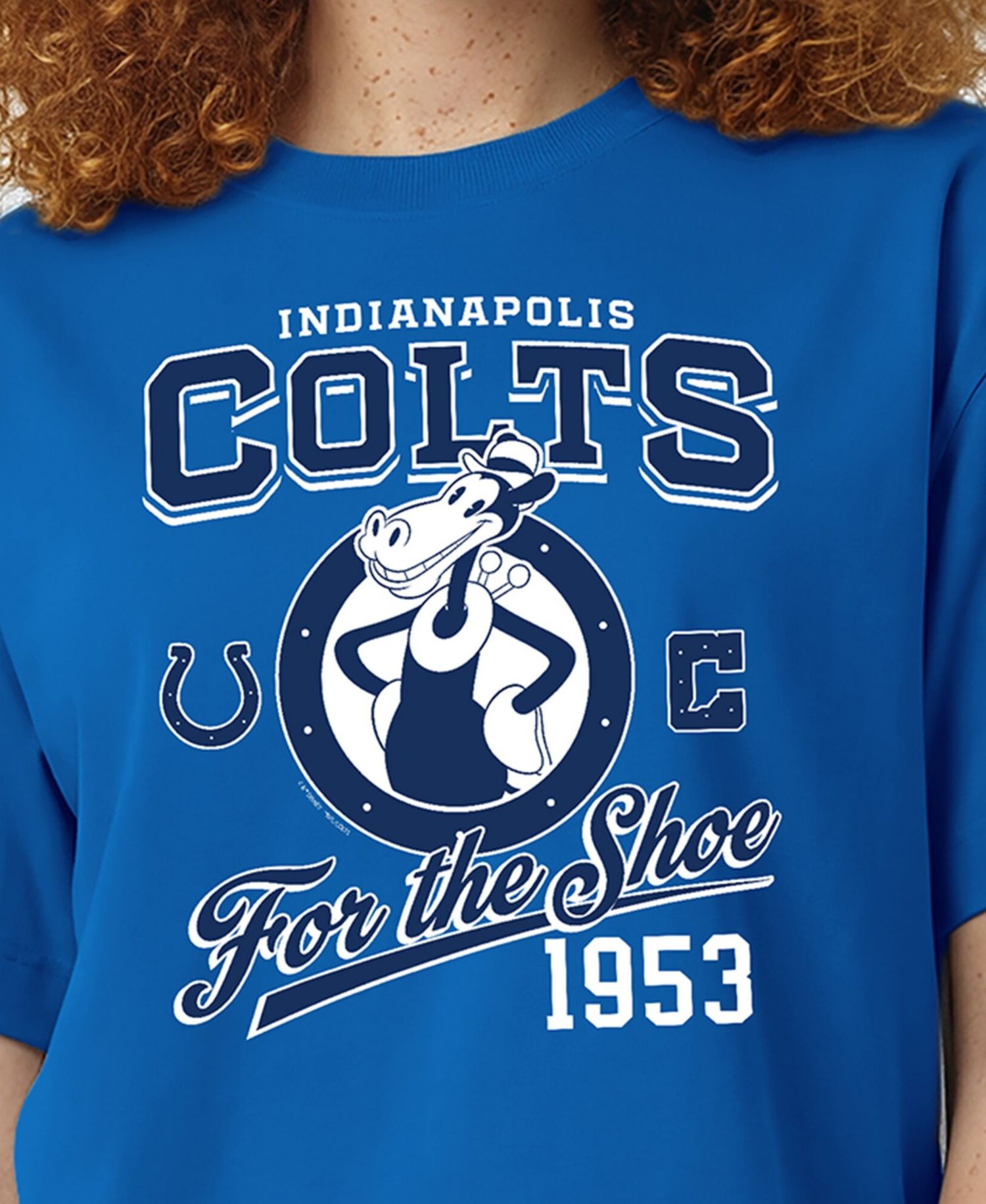 Women's Royal Indianapolis Colts Disney X Champion All Star T-Shirt