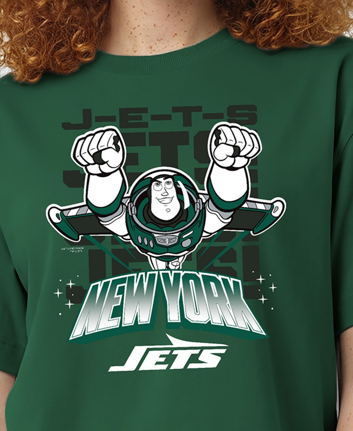 Женская футболка Champion Green New York Jets Disney X Champion All Star — фото 2