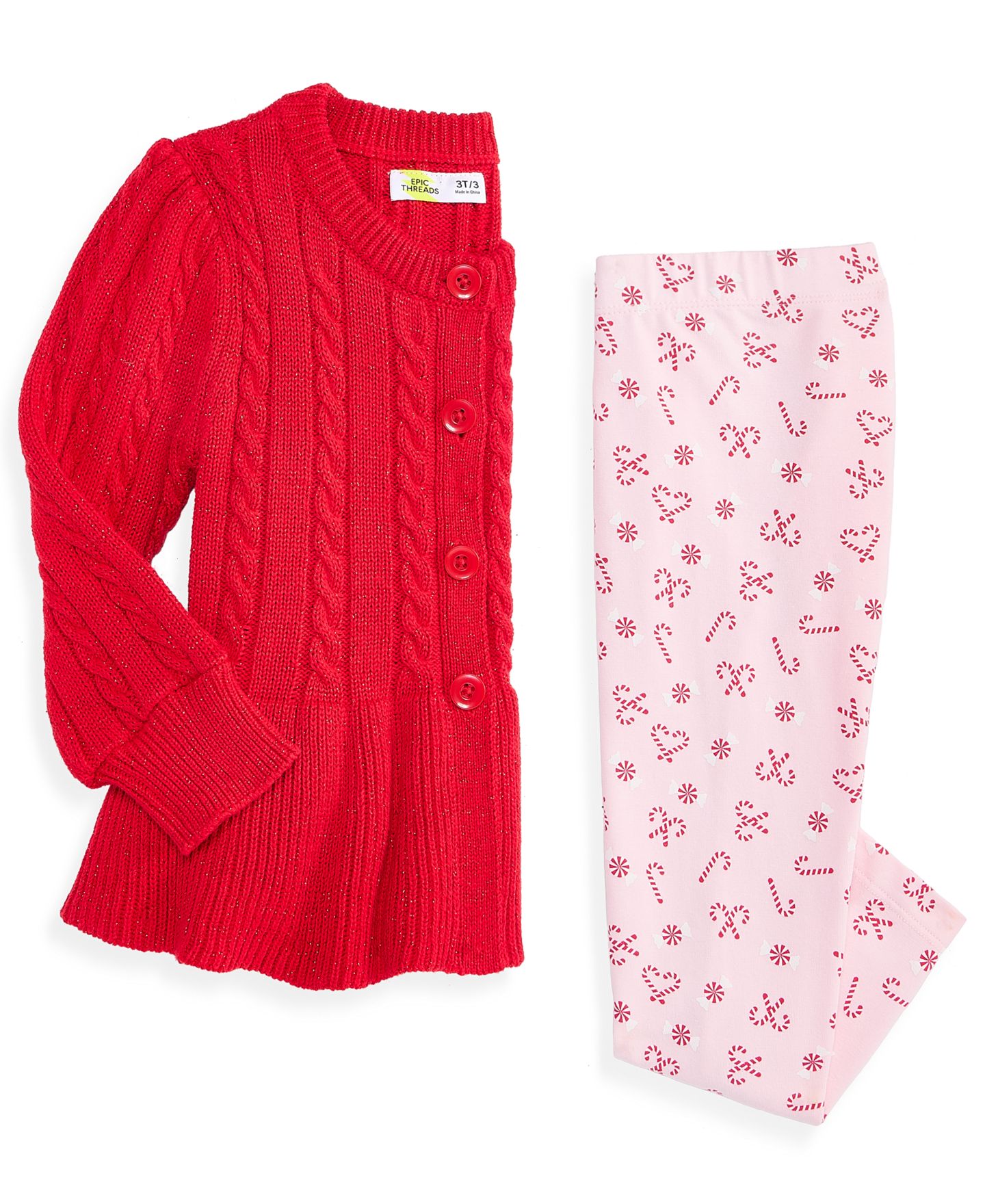 Кардиган Epic Threads Girls' Toddler 2T-5T Peplum Long-Sleeve Cardigan, цвет: Вишнёвый — фото 4