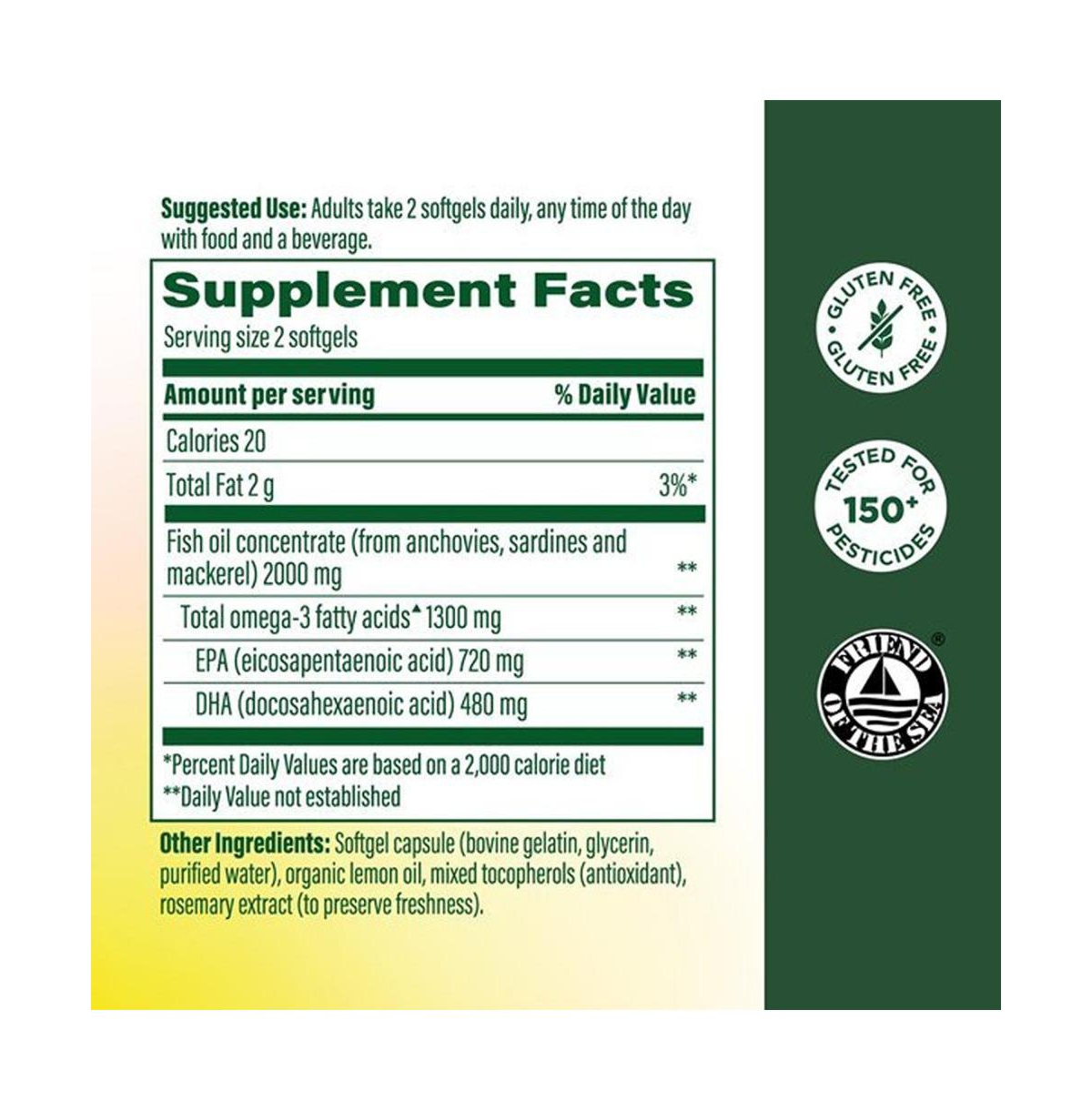 MegaFood Burp-less Omega 3 Fish Oil Heart Brain and Immune Support 90 Softgels