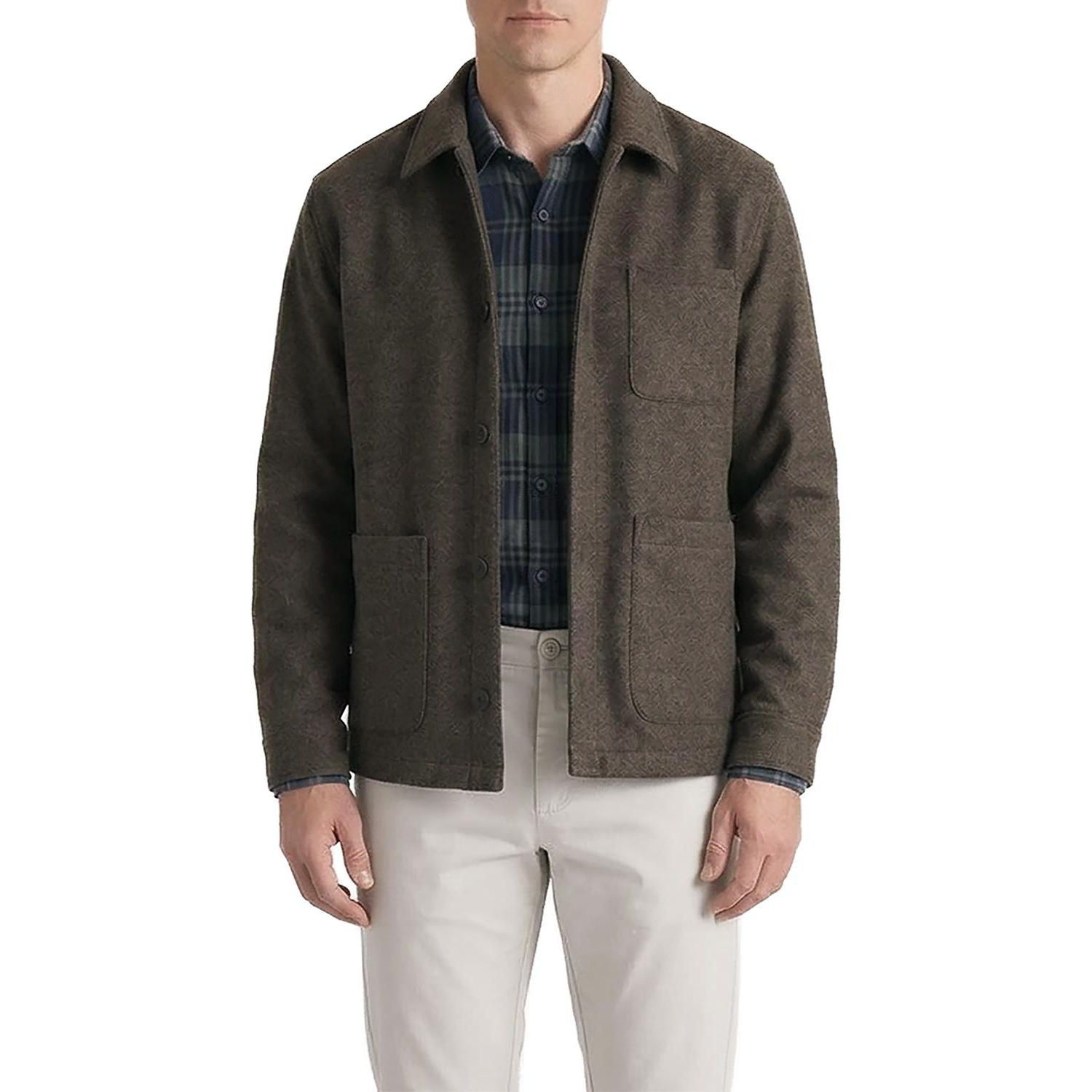 Men's Relaxed-Fit Wool-Like Shirt Jacket