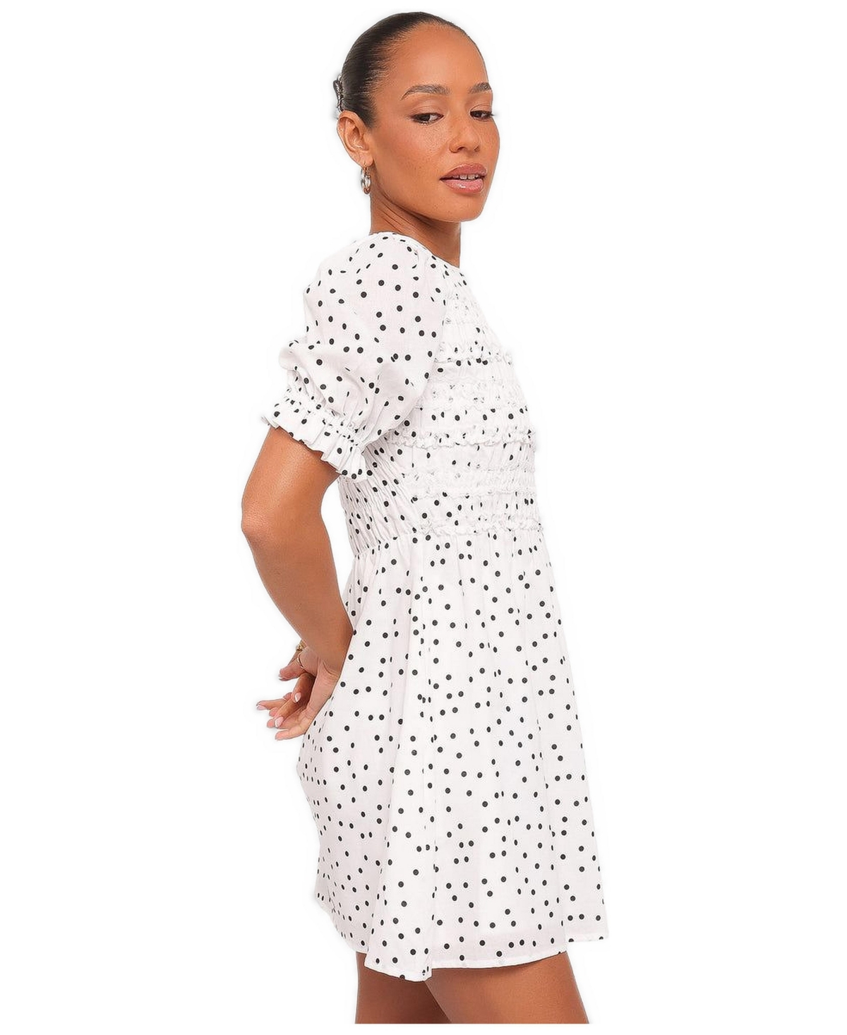 Petal and Pup Women's Jaclyn Polka-Dot Print Short-Sleeve Mini Dress