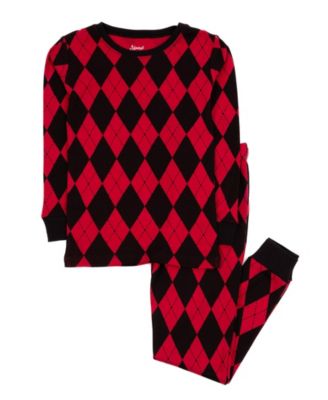 Boys' and Girls' 2T-5T Argyle Long-Sleeve Cotton Top and Pajama Pants, 2-Piece Set