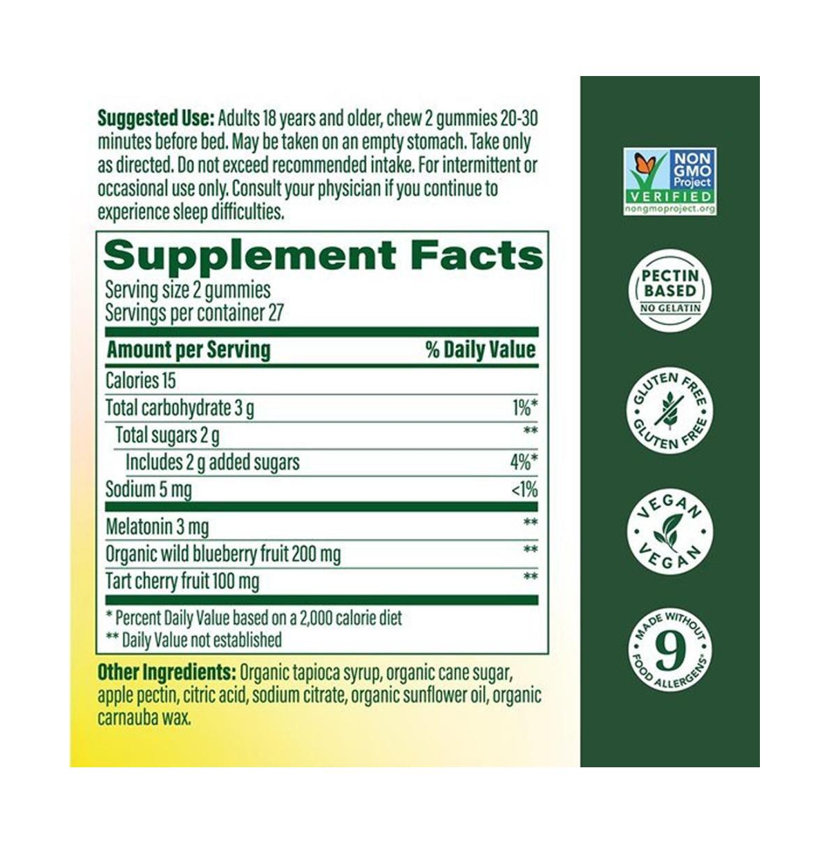 MegaFood Melatonin Gummies 3mg Sleep Support for Adults 54 Berry Gummies