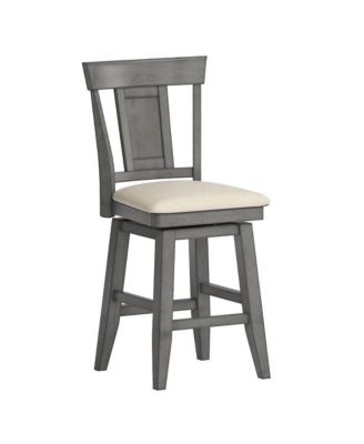 Lea Panel Swivel Counter Stool With Linen Seat